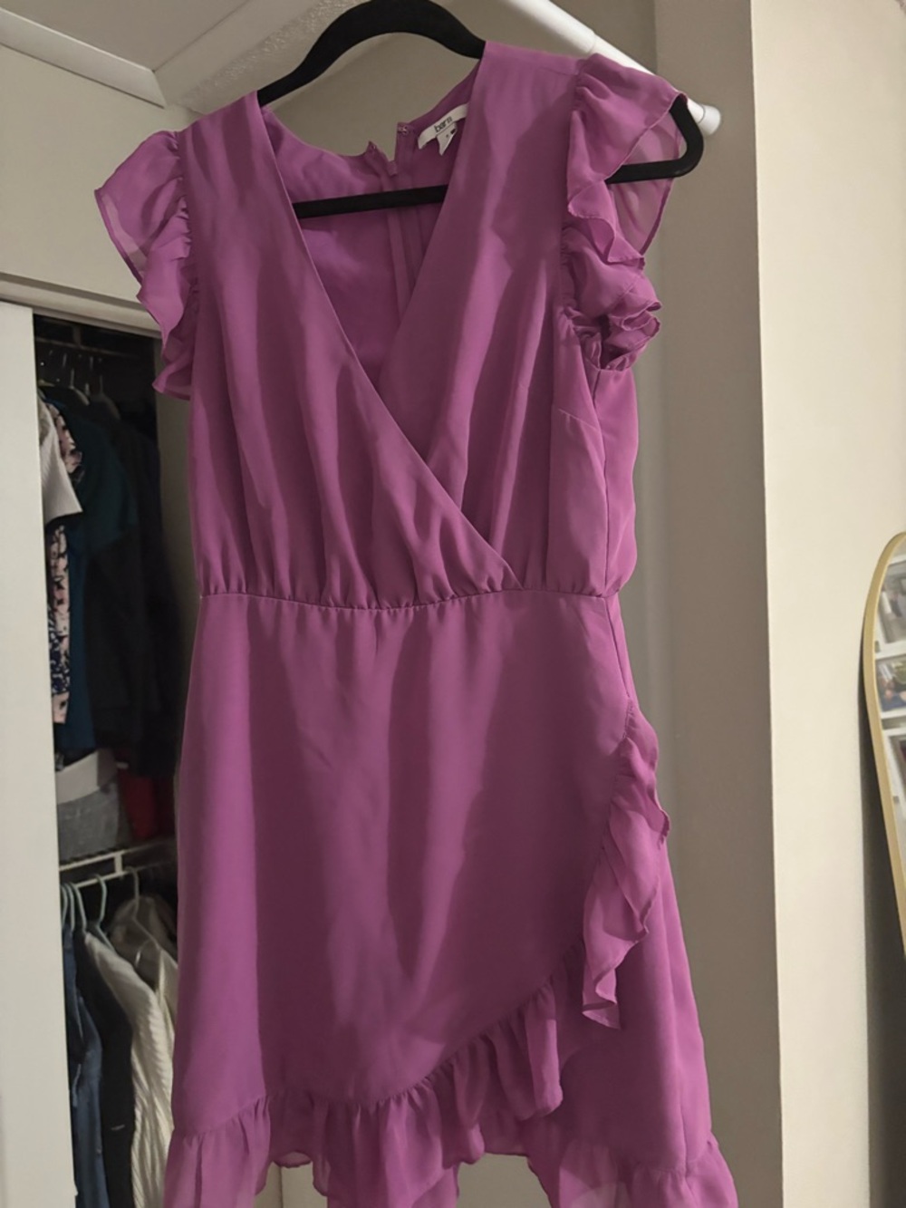 Women's Ruffle Wrap Dress - Purple/magenta